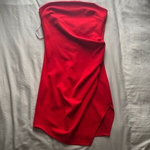 B Darlin Vibrant Red Strapless Dress